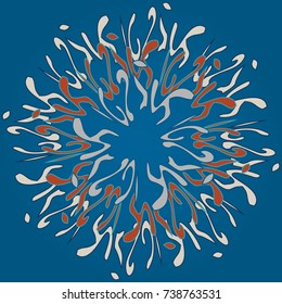 New symmetrical mandala in style zentangle inspired art with doodle. Decorative object can be used for wallpaper, pattern fills, web pages, surface textures.