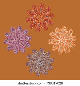 New symmetrical mandala in style zentangle inspired art with doodle. Decorative object can be used for wallpaper, pattern fills, web pages, surface textures.