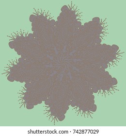 New symmetrical mandala in style zentangle inspired art with doodle. Decorative object can be used for wallpaper, pattern fills, web pages, surface textures.