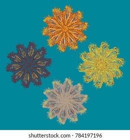 New symmetrical mandala in style zentangle inspired art with doodle. Decorative object can be used for wallpaper, pattern fills, web pages, surface textures.