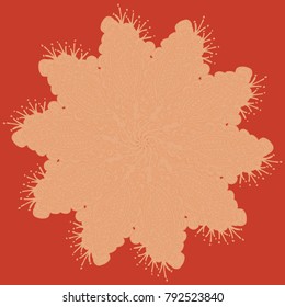New symmetrical mandala in style zentangle inspired art with doodle. Decorative object can be used for wallpaper, pattern fills, web pages, surface textures.