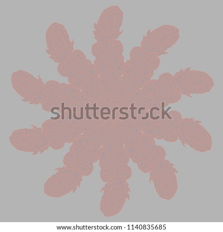 New symmetrical mandala in style zentangle inspired art with doodle. Decorative object can be used for wallpaper, pattern fills, web pages, surface textures.