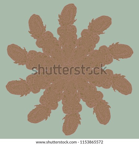 New symmetrical mandala in style zentangle inspired art with doodle. Decorative object can be used for wallpaper, pattern fills, web pages, surface textures.