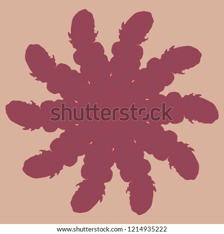 New symmetrical mandala in style zentangle inspired art with doodle. Decorative object can be used for wallpaper, pattern fills, web pages, surface textures.
