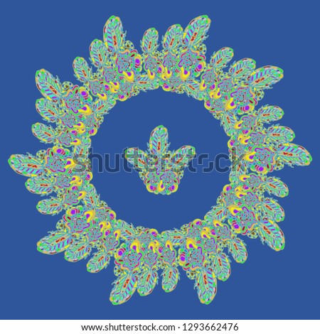 New symmetrical mandala in style zentangle inspired art with doodle. Decorative object can be used for wallpaper, pattern fills, web pages, surface textures.