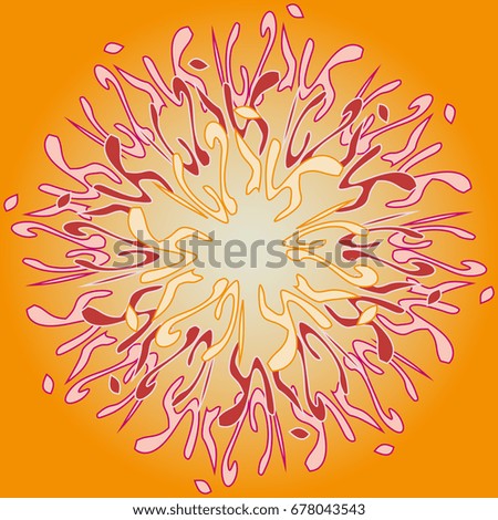 New symmetrical mandala in style zentangle inspired art with doodle. Decorative object can be used for wallpaper, pattern fills, web pages, surface textures.