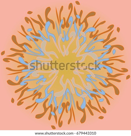 New symmetrical mandala in style zentangle inspired art with doodle. Decorative object can be used for wallpaper, pattern fills, web pages, surface textures.