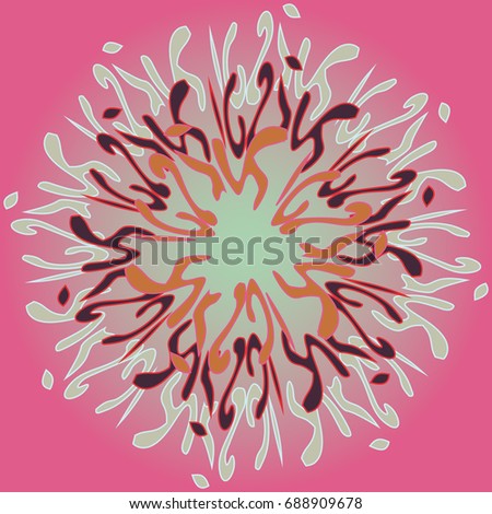 New symmetrical mandala in style zentangle inspired art with doodle. Decorative object can be used for wallpaper, pattern fills, web pages, surface textures.
