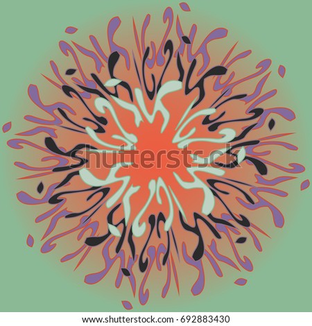 New symmetrical mandala in style zentangle inspired art with doodle. Decorative object can be used for wallpaper, pattern fills, web pages, surface textures.