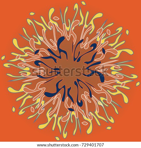 New symmetrical mandala in style zentangle inspired art with doodle. Decorative object can be used for wallpaper, pattern fills, web pages, surface textures.