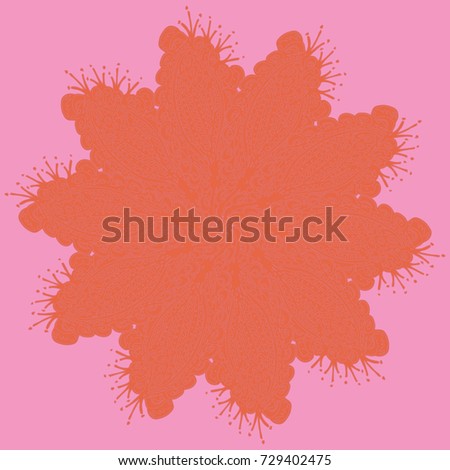 New symmetrical mandala in style zentangle inspired art with doodle. Decorative object can be used for wallpaper, pattern fills, web pages, surface textures.