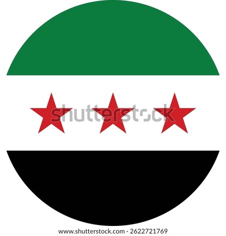 New Syria flag circular vector design and illustration