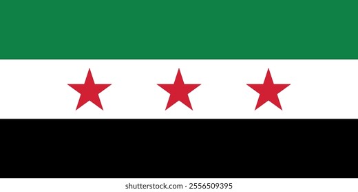 New Syria flag. Vector illustration of Syria new flag 2024