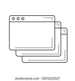 New tab line icon isolated on white background. Vector line icon of new tab for infographic, website or app.