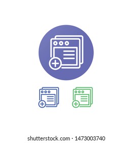 New Tab Vector Illustration, outline icon. EPS 10