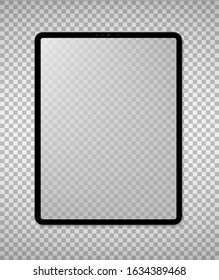 New tablet computer mockup design. Modern tablet PC isolated on transparent background. Vector Illustration