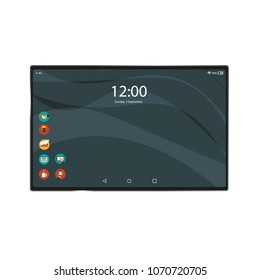 New tablet front and black vector drawing eps10 format isolated on white background.