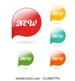 New tag button and glossy banner vector.