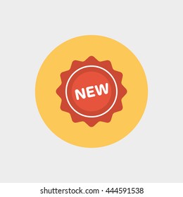 New tag  flat icon illustration