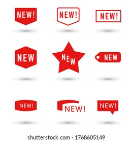 New tag icon on white background, label ang sticker.