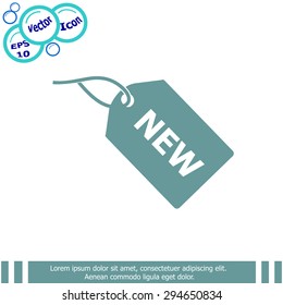 NEW tag icon, vector illustration