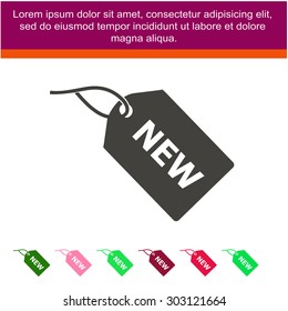 NEW tag icon, vector illustration
