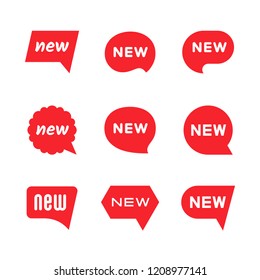 New tag icons, labels and stickers with dialog speech bubble