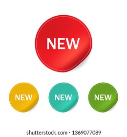 New tag label banner vector. New sticker set promotional.
