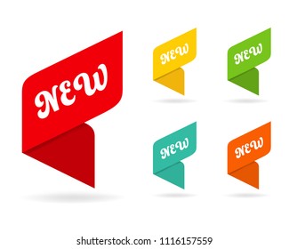 New tag ribbon and banner vector.