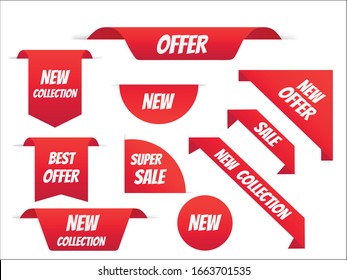 New tag ribbon and banner vector. Big sale special offer. end of season special offer banner. vector illustration.