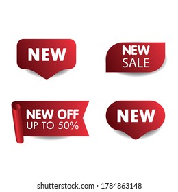 New tag ribbon and banner vector. Price tag and best sale, template collection. Set of sale tags with text - best choice, special offer, discounts.