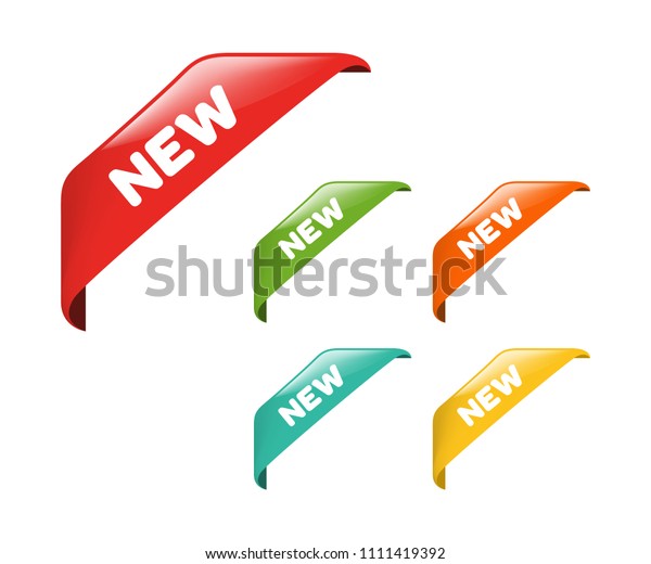 New Tag Ribbon Banner Vector Stock Vector (Royalty Free) 1111419392