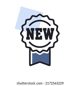 Nuevo icono de la etiqueta y del vector de cintas. Señal de comercio electrónico. Símbolo gráfico para el diseño de su sitio web, logotipo, aplicación, interfaz de usuario
