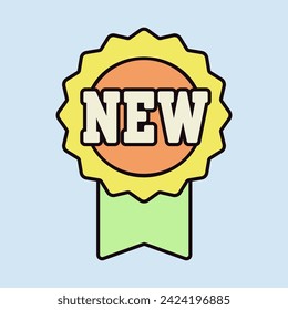 New tag and ribbons vector icon. E-commerce sign. Graph symbol for your web site design, logo, app, UI