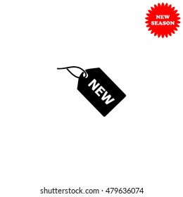 NEW tag vector icon isolated on white background.