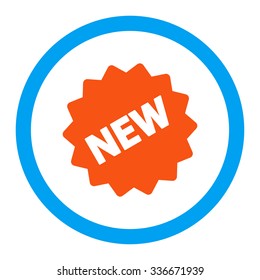 New Tag vector icon. Style is flat rounded symbol, bright colors, rounded angles, white background.