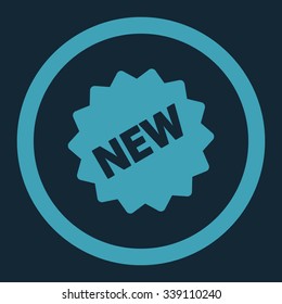 New Tag vector icon. Style is flat rounded symbol, blue color, rounded angles, dark blue background.
