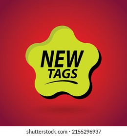 New Tag Vector Illustration, Green tags and stickers.