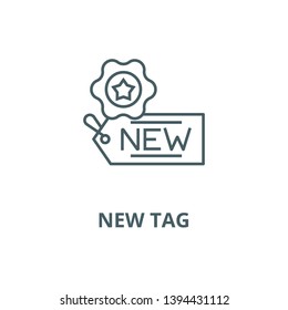 New tag vector line icon, linear concept, outline sign, symbol