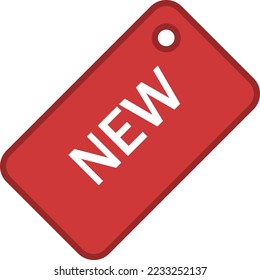 
New tag, vector. Red tag with inscriptions New on a white background.