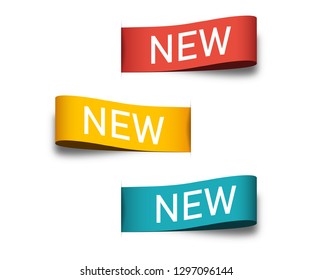 New Tags Labels Your Design Colorful Stock Vector (Royalty Free) 1297096144