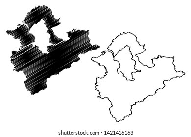 New Taipei City (Administrative divisions of Taiwan, Republic of China, ROC, Special municipalities) map vector illustration, scribble sketch Taipei County map