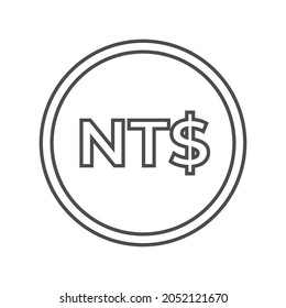 New Taiwan Dollar coin outline icon. High quality and very suitable for your design, web design, mobile app design, etc. Flat design vector illustration.