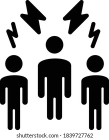 New Talent Concept, hrm symbol on white backgorund, strategic human resource planning sign, Rising Star Employee with Electric Charge Symbol Vector Glyph Icon design