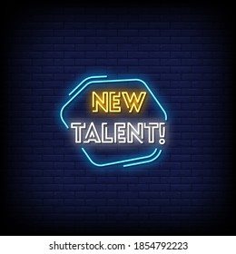 New Talent Neon Signs Style Text Vector