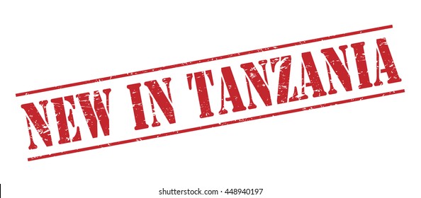 new in tanzania vector stamp on white background