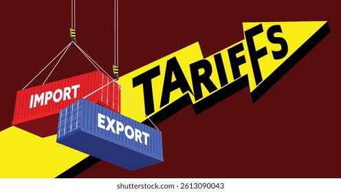 New Tariffs Effect Foreign Trade Import Export Barriers by United States of America Illustration Concept Vector