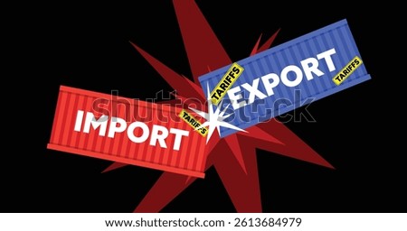 New Tariffs Effect Foreign Trade Import Export Barriers by United States of America Illustration Concept Vector