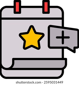 New Task Icon Lineal Color Vector Illustration