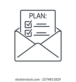 New tasks. Action plan. Vector illustration isolated on white background.